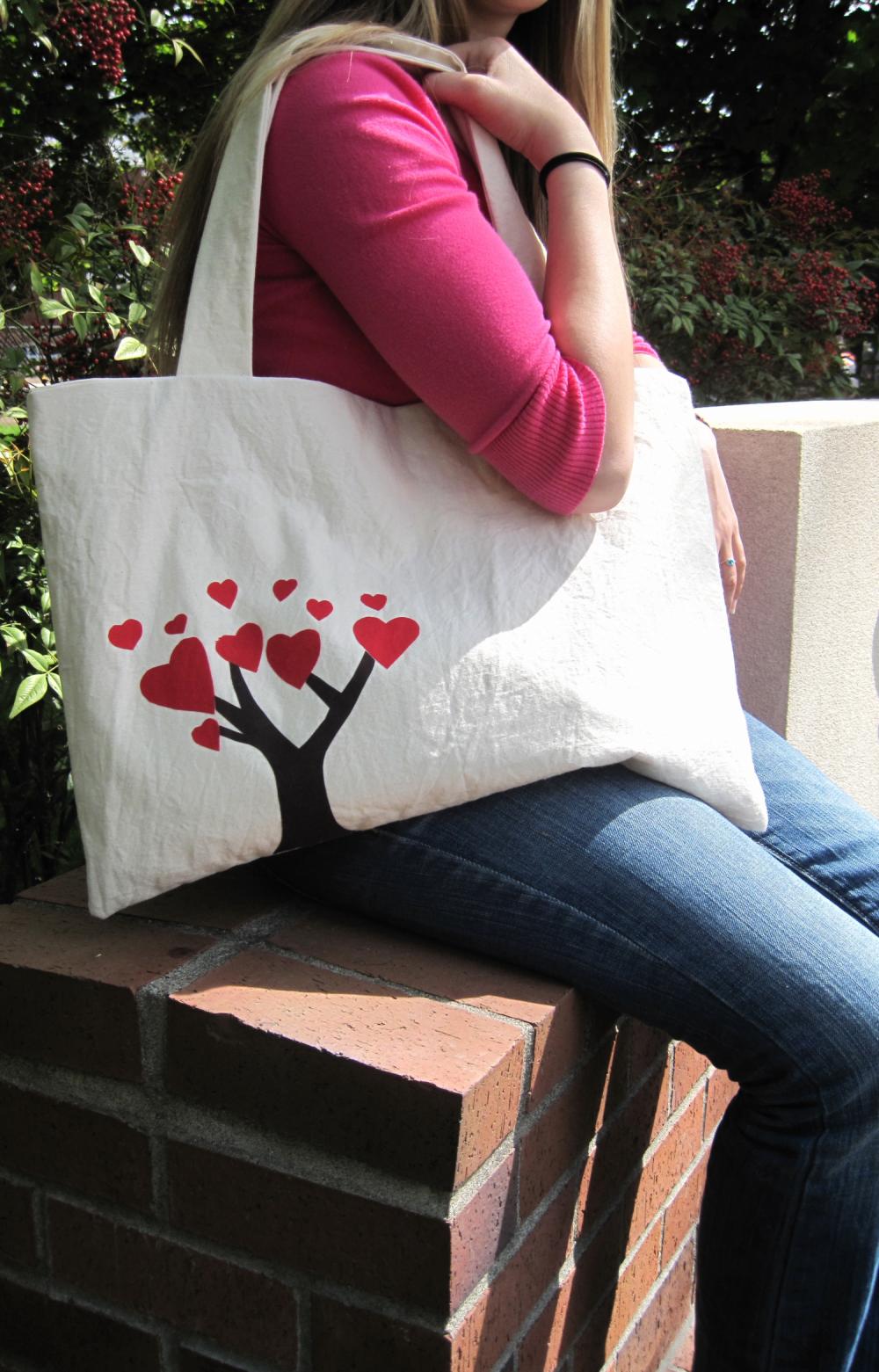 The Friendship Bag In Red - Bkd Signature Original Design - Listing For Two Linking Totes